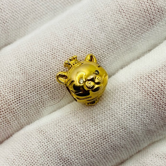 EUC Pandora 768594C01 Pandora Shine Chinese Zodiac Tiger Charm w/ Clear CZ’s - Picture 10 of 13